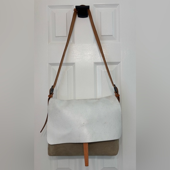 ✨MASSIMO PALOMBA Crossbody Satchel Messenger Bag in Suede & Distressed Leather
